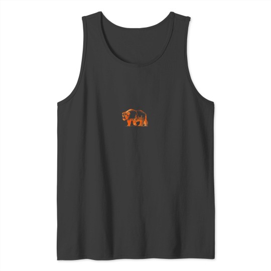 Discover Walking Bear Silhouette Downtown Chicago City Sk Tank Tops