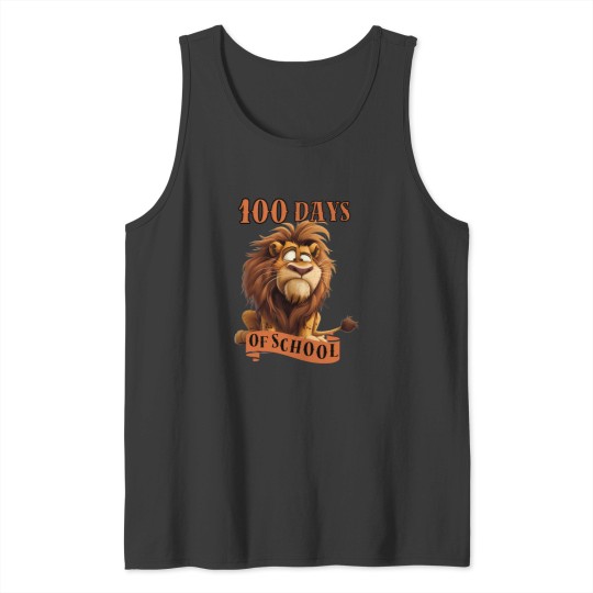 Discover 100 Days Of School Cute Cartoon Lion Tank Tops