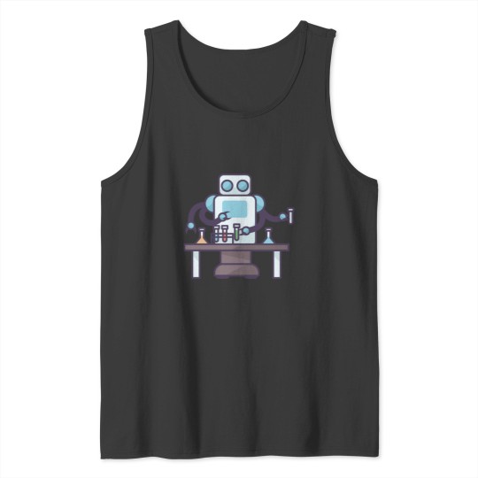 Discover Robot Holding Test Tubes Tank Tops