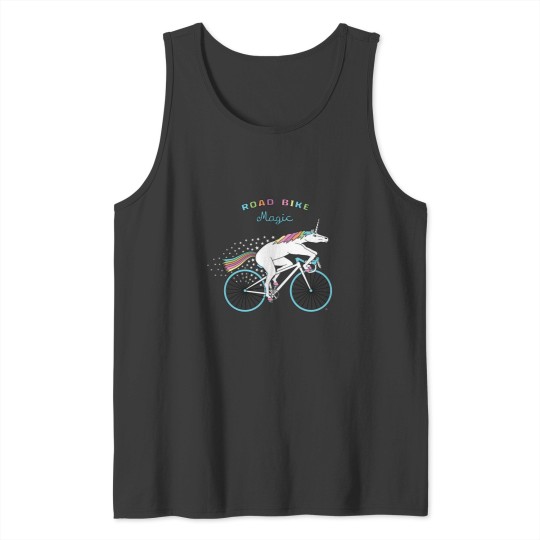 Discover Road Bike Magic Unicorn Outline Tank Tops