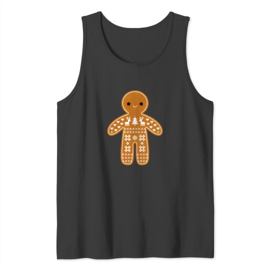 Discover Sweater Pattern Gingerbread Cookie Tank Tops