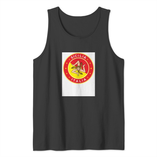 Discover Sicilia, Italia, Sicily, Italy, with flag colors Baseball ¾ Sleeve T-Shirt Tank Tops