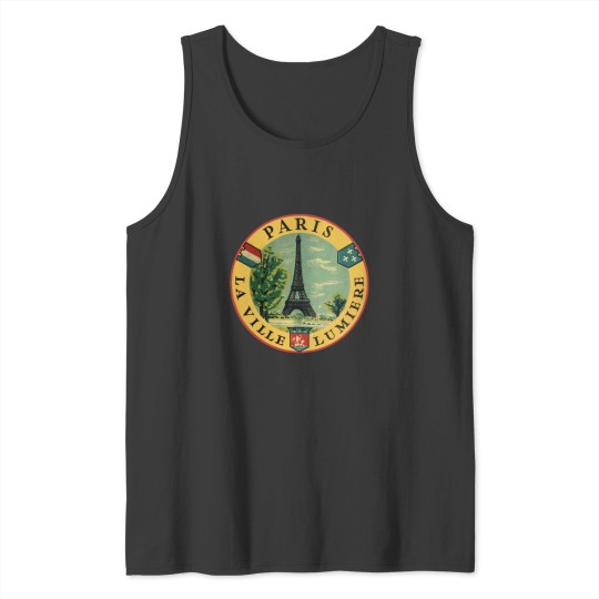 Discover Paris France Eiffel Tower Vintage Travel Decal Active T-Shirt Tank Tops