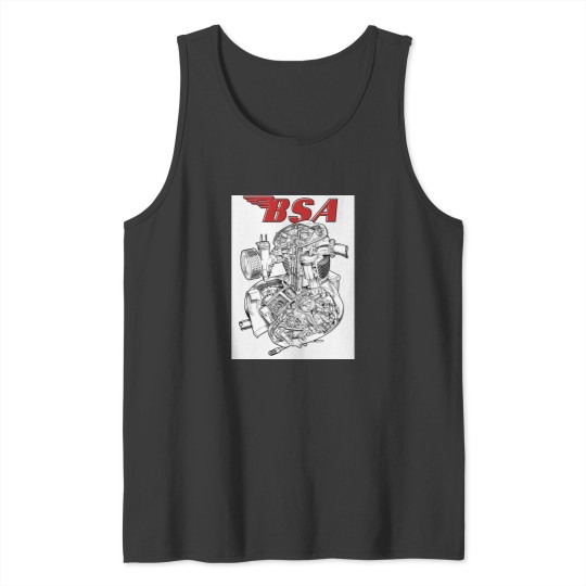 Discover BSA Emblem A50 Engine Baseball ¾ Sleeve T-Shirt Tank Tops