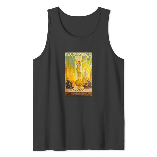 Discover 1933 Chicago World'S Fair Poster 100Th Anniversary Of Chicago World'S Fair Art Deco Poster Tank Tops