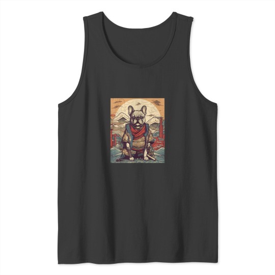 Discover Vintage Japanese Art Samurai French Bulldog.png Tank Tops