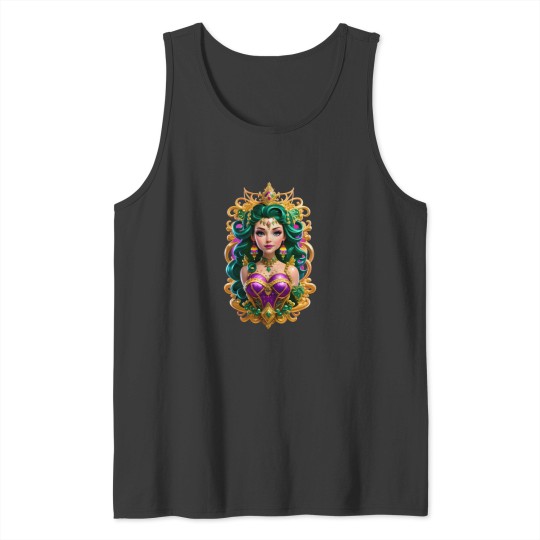 Discover little miss mardi gras parades messy bun s girls toddler Tank Tops