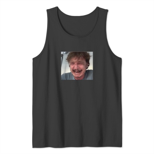 Discover Crying Pedro Pascal Funny Meme Sticker 2308 Tank Tops