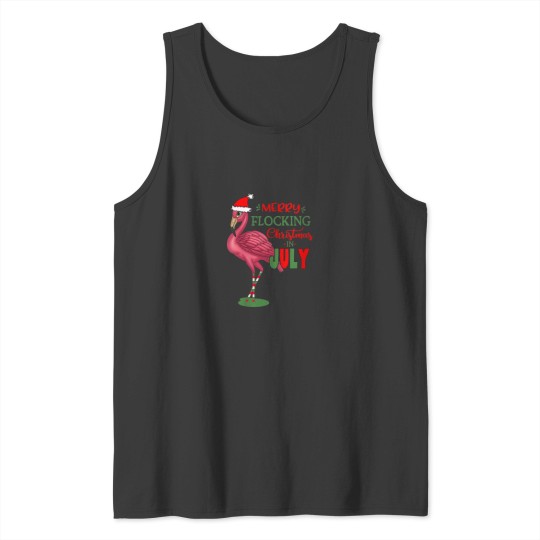 Discover Womens Merry Flocking Christmas In July VNeck Tank Tops