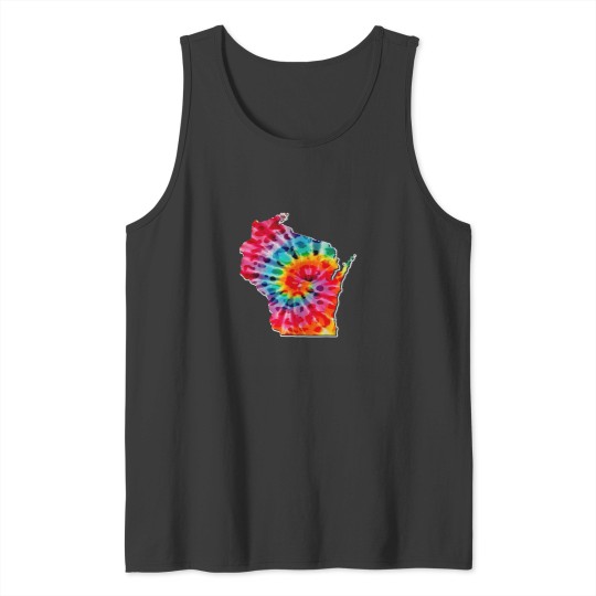 Discover Vintage Wisconsin Colorful Tie Dye Print State S Tank Tops