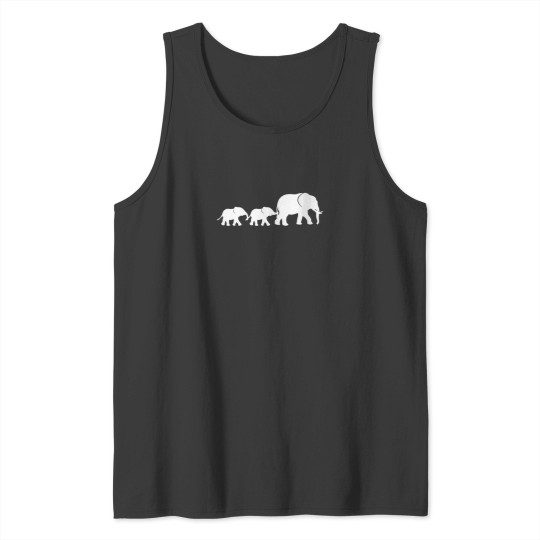 Discover Womens Mom Elephant 2 Babies Kids Mama of Two Cu Tank Tops