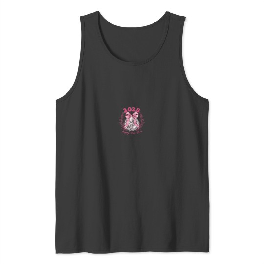 Discover 2025 New Year Disco Ball Pink Ribbon Happy New Y Tank Tops