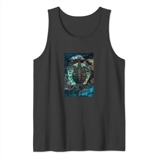 Discover Green Turtle Resting Tank Tops