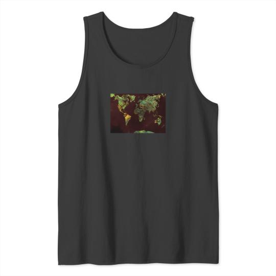 Discover World Map Green Yellow Map Worldmap 4095 Tank Tops