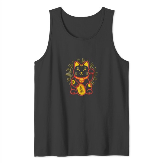Discover Womens Maneki Neko Lucky Cat Japanese Money Kitt Tank Tops