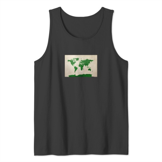 Discover World Map Green 2743 Tank Tops