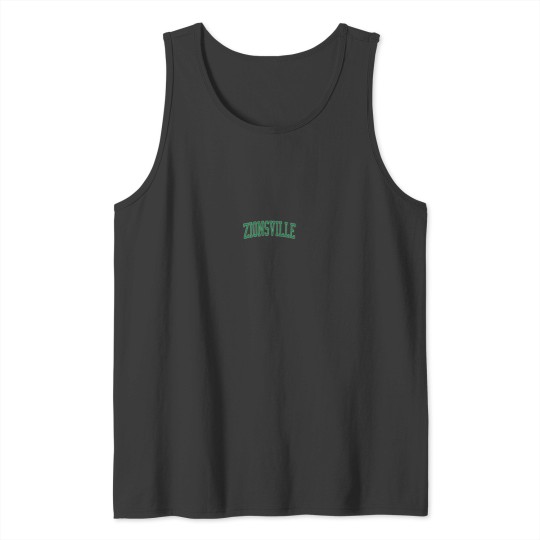 Discover Vintage Zionsville IN Distressed Green Varsity S Tank Tops