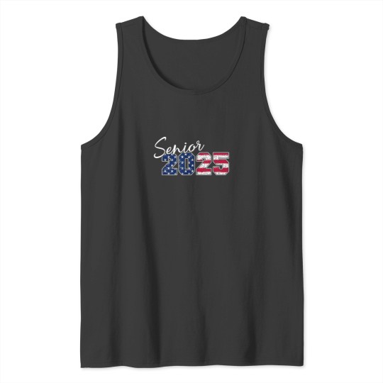 Discover Senior 2025 American Flag USA Graduation Class o Tank Tops
