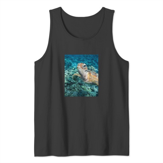 Discover Green Turtle On Great Barrier Reef Tank Tops