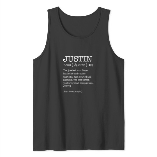 Discover The Name Is Justin Funny Men Definition Personal Tank Tops
