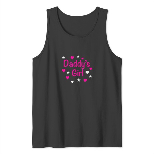 Discover Daddys Girl Shirt with Pink Lettering.png Tank Tops