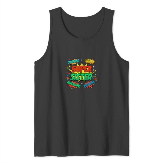 Discover Superhero Sister Costume For Women Comic Book Bi Tank Tops