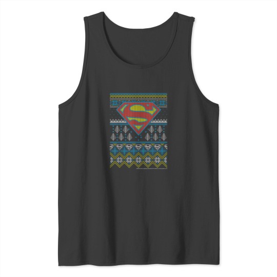 Discover DC Comics Christmas Superman Ugly Sweater Style T-Shirt Tank Tops