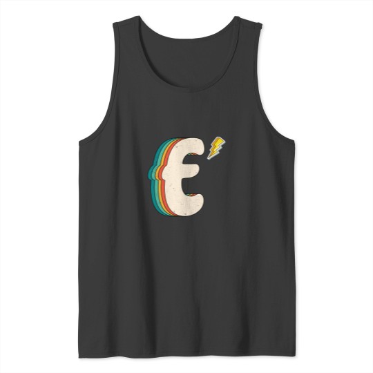Discover Retro E Alphabet Transparent Sticker Tank Tops
