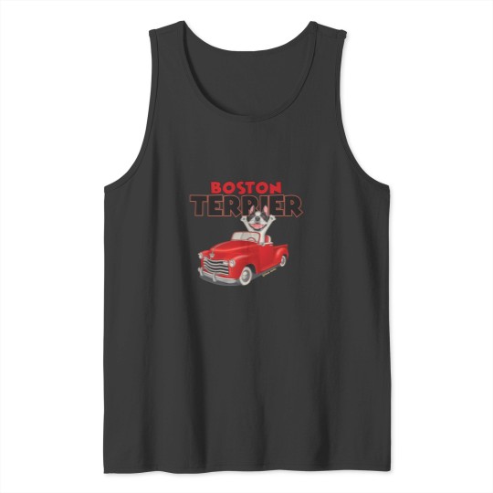 Discover Boston Terrier In Classic Red Truck Tank Tops