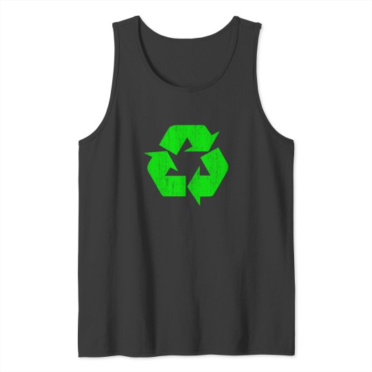 Discover Earth Day Grunge Recycle Symbol Tank Tops