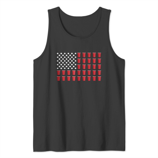 Discover 4th Of July Beer Pong American Flag College Party Tank Tops