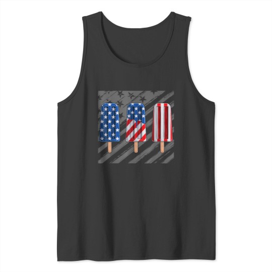 Discover 4th Of July Popsicles Red White Blue American Flag Kids Tank Tops
