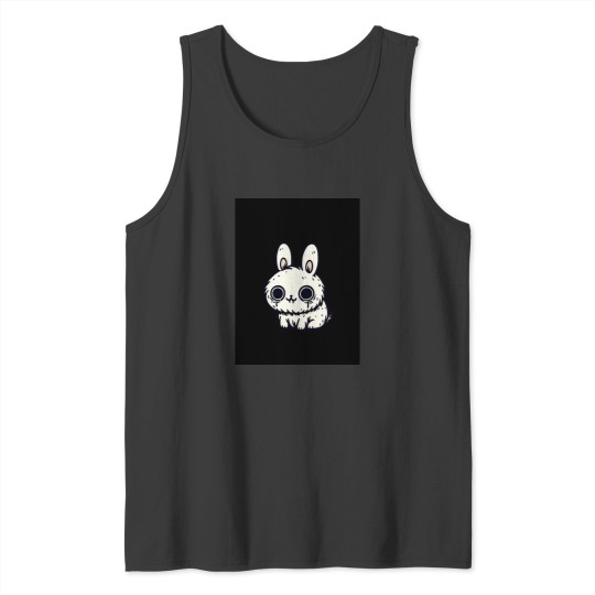 Discover Sad Bunny Illustration Graphic Tank Tops