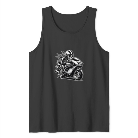 Discover Skeleton Dark Motorcycle Racing Byker Racing Car Naascar Moto Gps Chopper Ogirdor Tank Tops