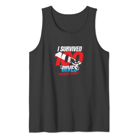 Discover 100Th Dive Gift 2Diver Down Flag 2Funny Scuba Diving T-Shirt Tank Tops