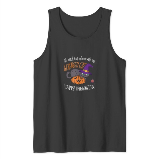 Discover Serengeti Cat Cat Lover Not A Witch Funny Halloween   T-Shirt Tank Tops
