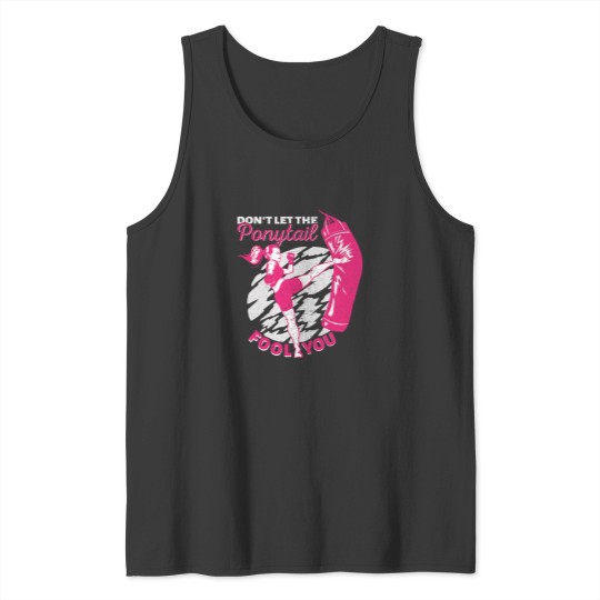 Discover Funny Horse Womens Kickboxing Girl Muay Thai Dont Let The Ponytail Fool You Tank Tops