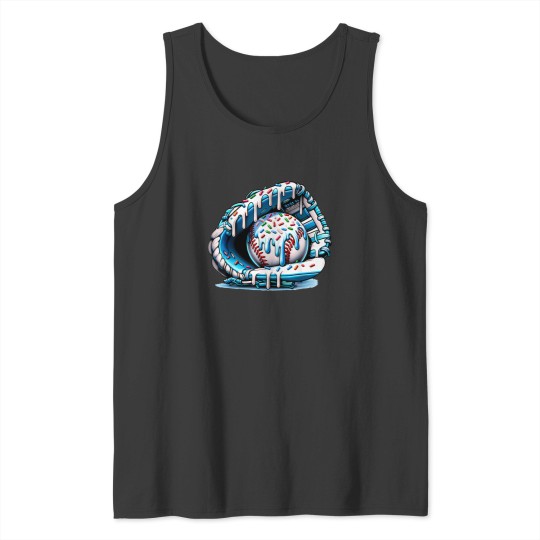 Discover baseball drip ice cream sprinkles baseball glove Tank Tops