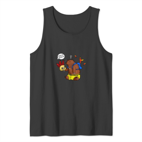Discover A Confused Bear and his Bird Tank Tops