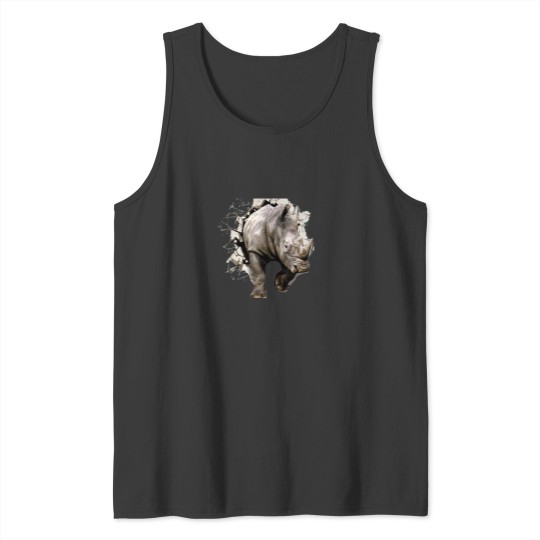 Discover 3D Rhino - African Safari Animal Rhinoceros Tank Tops