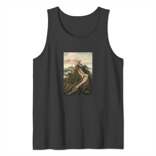 Discover Great Wall Of China Travel Art Vintage T-Shirt Tank Tops