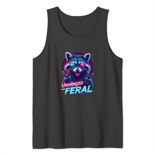 Discover Cyberpunk Raccoon Unhinged And Feral Vaporwave Aesthetic Tank Tops