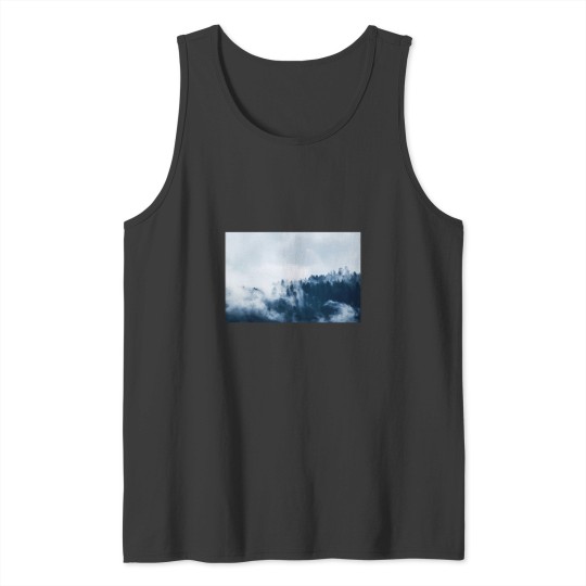 Discover Fog Rolling Over Blue Mountain Trees Tank Tops