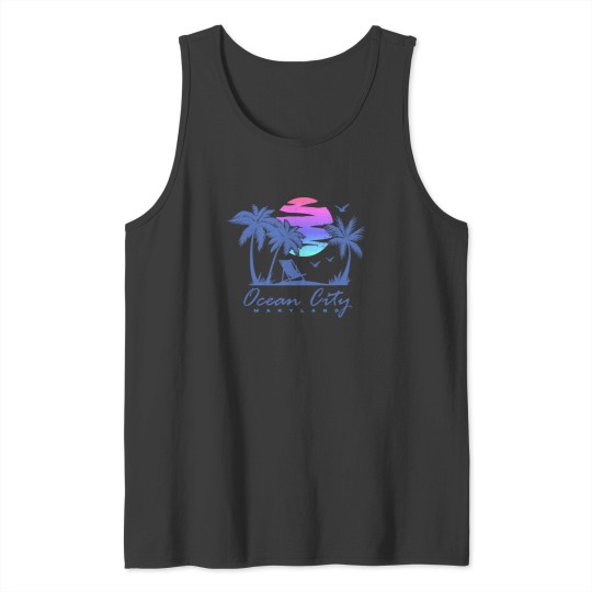 Discover OCEAN CITY MARYLAND Beach Vacation Classic Sunset Graphic Tank Tops
