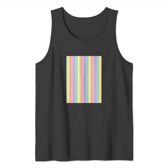 Discover vintages white and bright pastel rainbows stripes - vertical Tank Tops