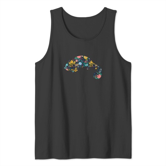 Discover Floral Chameleons Silhouette Girls Chameleons Lizard Tank Tops