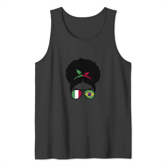Discover Italy And Brazil Mix Afro Hair Half Italian Half Brazilian Tank Tops