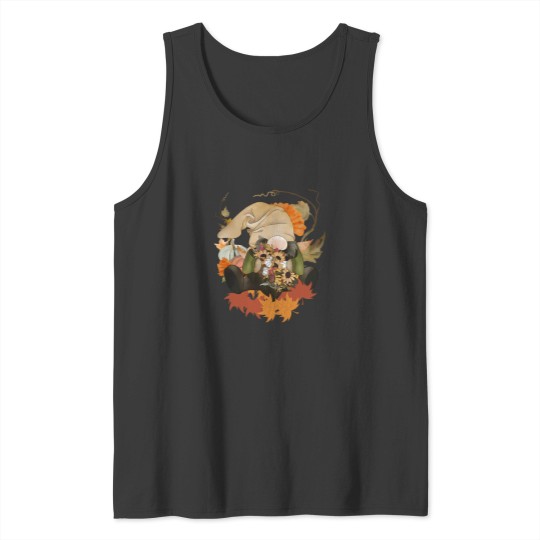 Discover Watercolor Woodland Fall Gnome T-Shirt Tank Tops