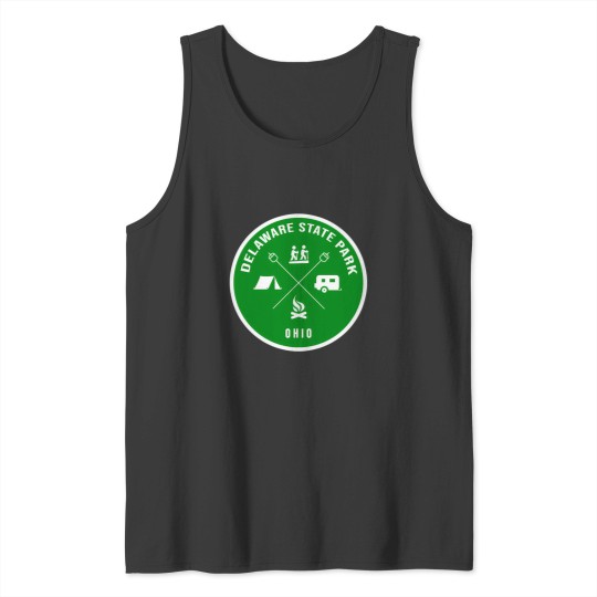Discover Delaware State Park Ohio Heraldic Logo Tank Tops
