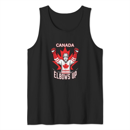 Discover Canada Elbows Up T-Shirt Hockey Fan Shirt Design Tank Tops